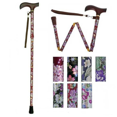 Welfan Cane - Dream Life Stick Patterned Telescopic Folding Cane(Slim Type) 夢ライフステッキ 柄杖折りたたみ伸縮型