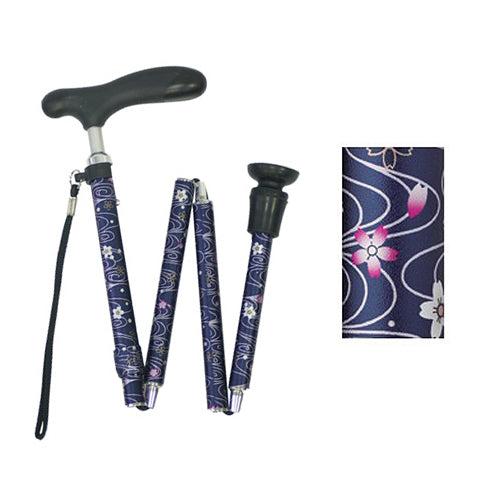 Kaientai Product Walking Cane - Aluminium Slim Neck Folding Walking Stick CMS-13 介援隊折りたたみ和柄杖 CMS-13