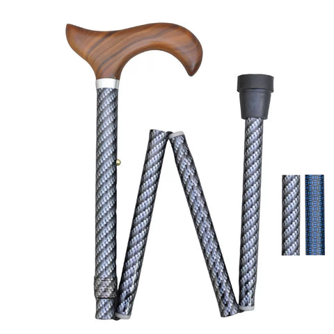 Hohocane folding cane with real wood handle(pattern 1)