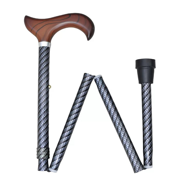 Hohocane folding cane with real wood handle(pattern 1)