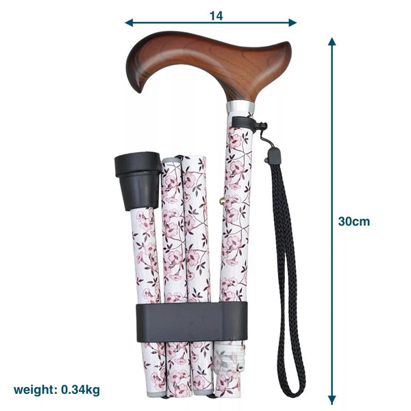 Hohocane folding cane with real wood handle(pattern 3)