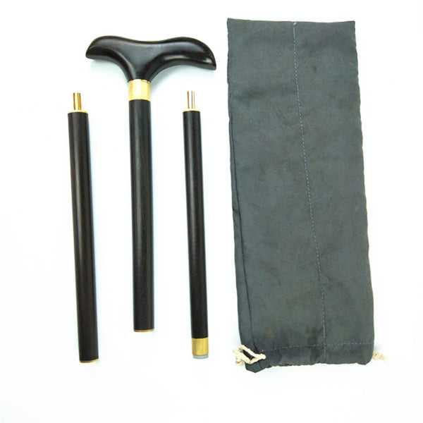 Real Wood Walking Stick - Rosewood 3-section Cane(brown / light brown / red / black color)