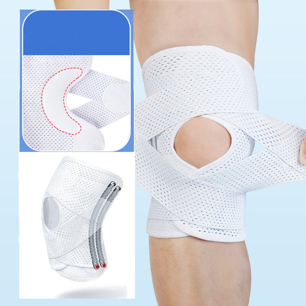 V-shaped Two-way Strap Sport Knee Pads with Elastic Spring Support and Patellar Pads for Load-reducing and Compression Protection