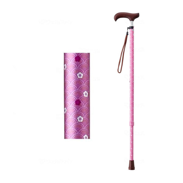 Welfan Cane - Dream Life Stick Slim Neck Patterned Telescopic Cane(Slim Type)(Pattern 2) ウェルファン 夢ライフステッキ スリムネック伸縮スリムタイプ