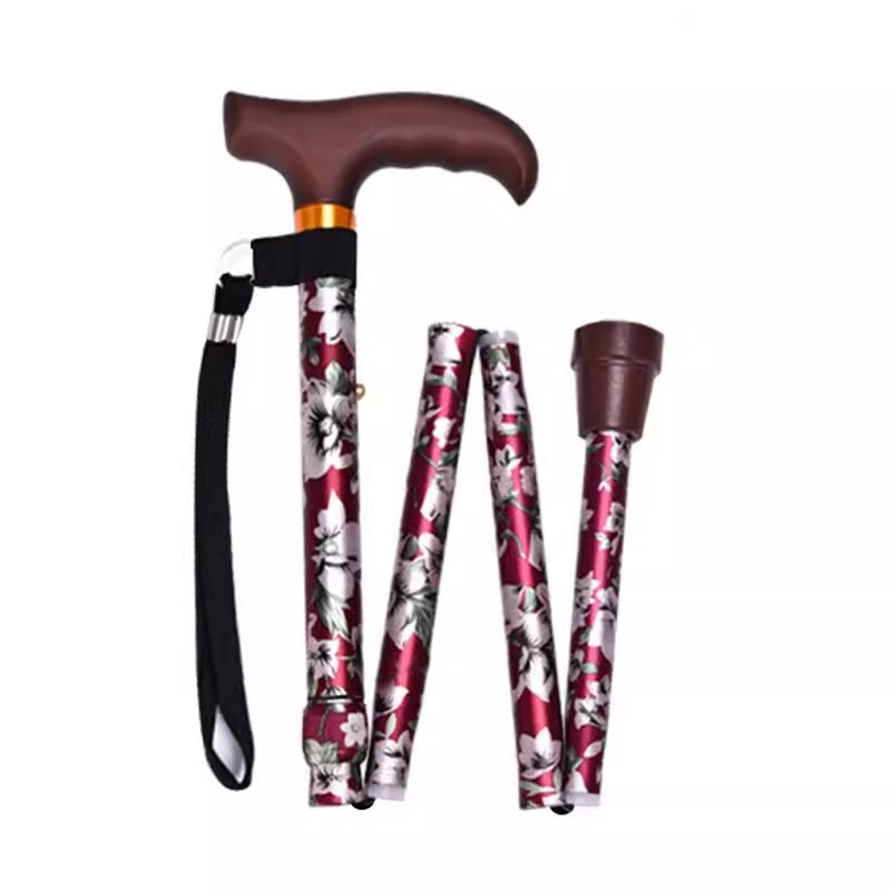 ichigo ichie folding cane with real wood handle(flora pattern1)