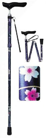 Shima Product Walking Cane - Folding Aluminium Slim Neck Telescopic SP Walking Stick(Japanese Patterned) 折りたたみジョイントSP和柄ステッキ